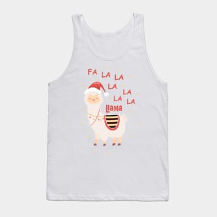 Fa La La La Llama Christmas Lights Snowflakes Tank Top